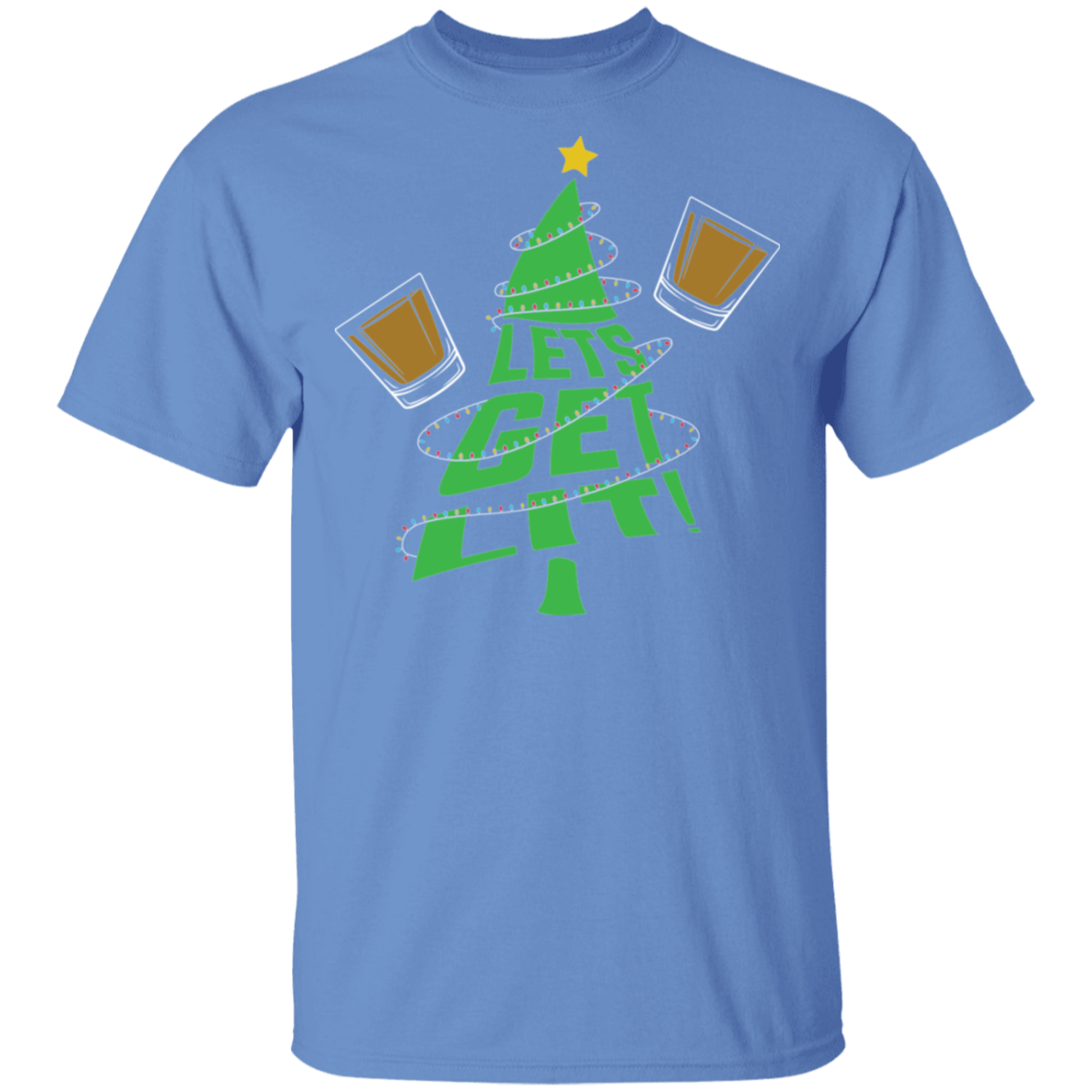 Lets Get Lit! Christmas Tree Ugly Christmas T-Shirt