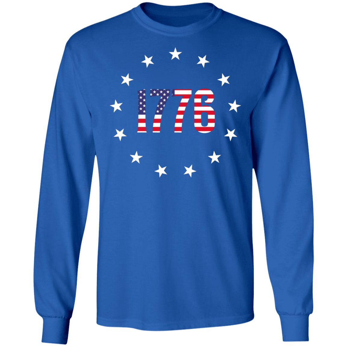 1776 Betsy Ross American Flag Long Sleeve T-Shirt