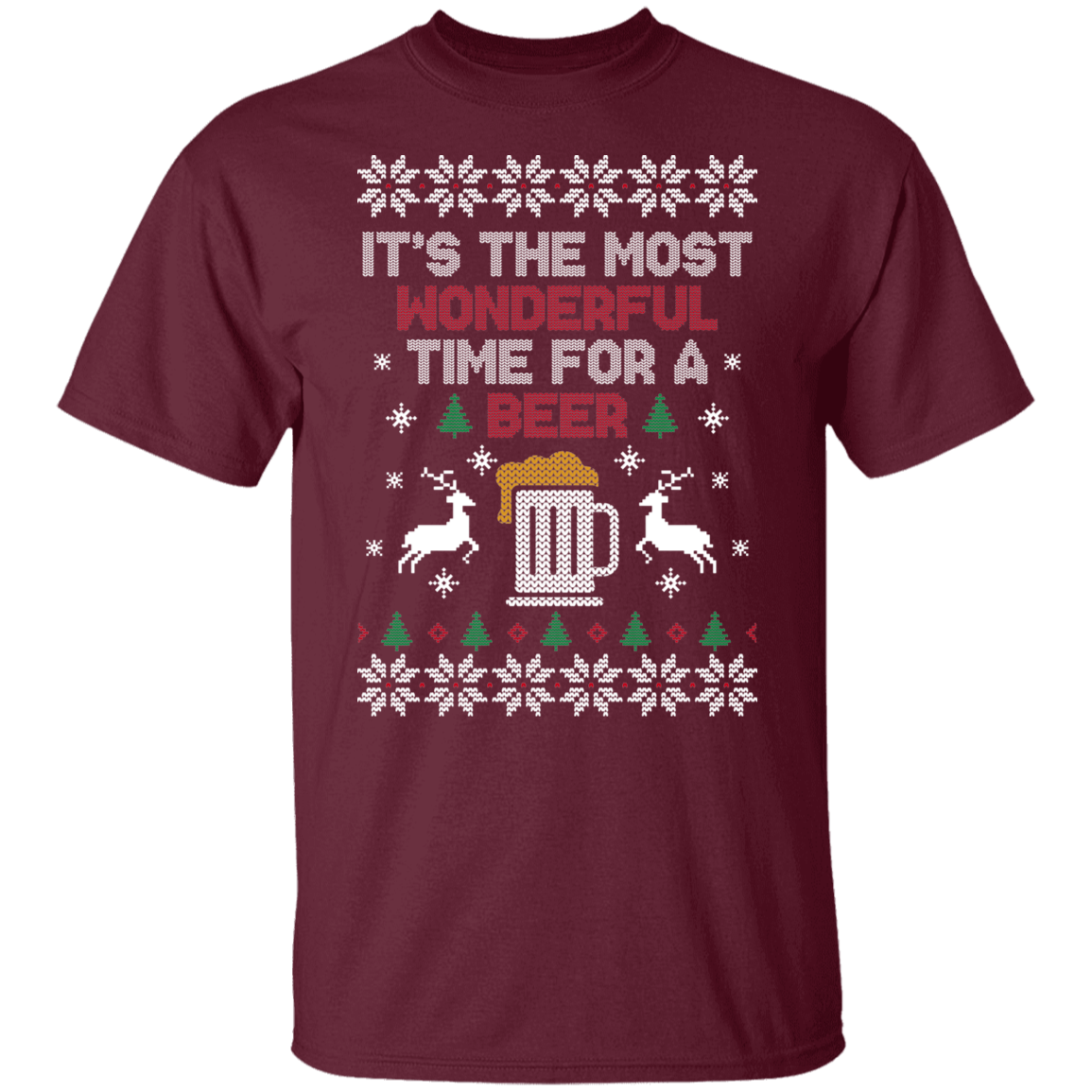 It's The Most Wonderful Time For A Beer Ugly Christmas Party T-Shirt