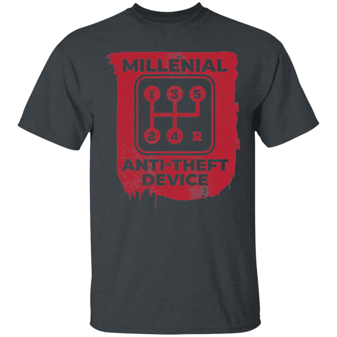 Millennial Anti-Theft Device Manual Stick Shift 5-Speed T-Shirt