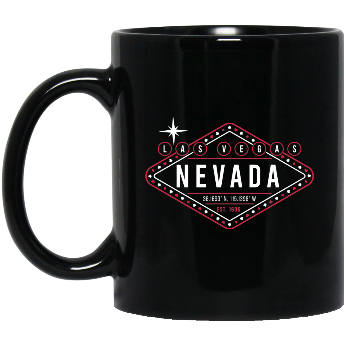 Las Vegas Nevada Lights 11 oz. Black Mug Cup