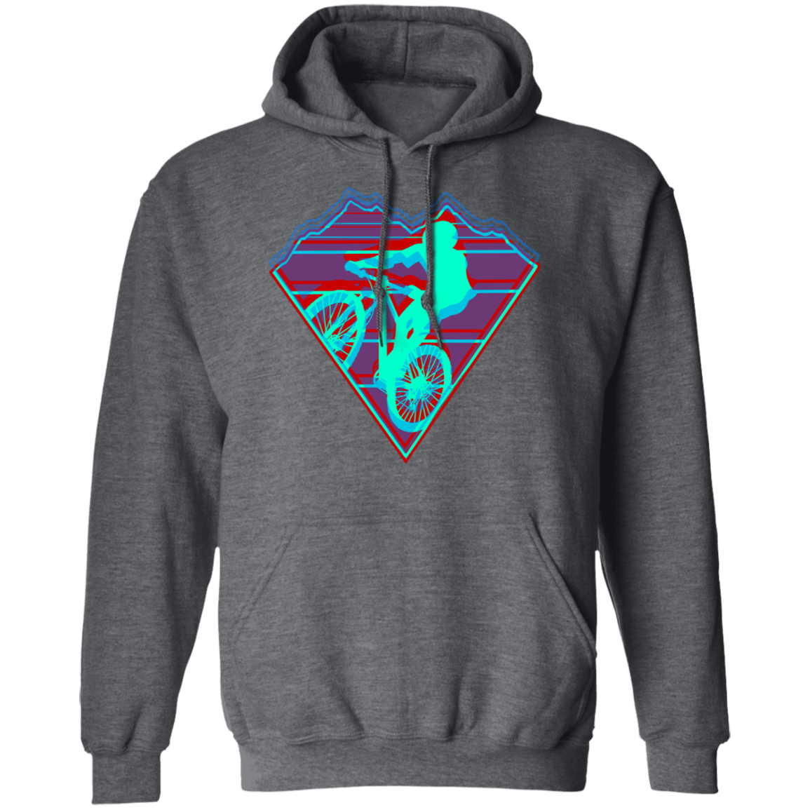 Retro Mountain Biker Pullover Hoodie