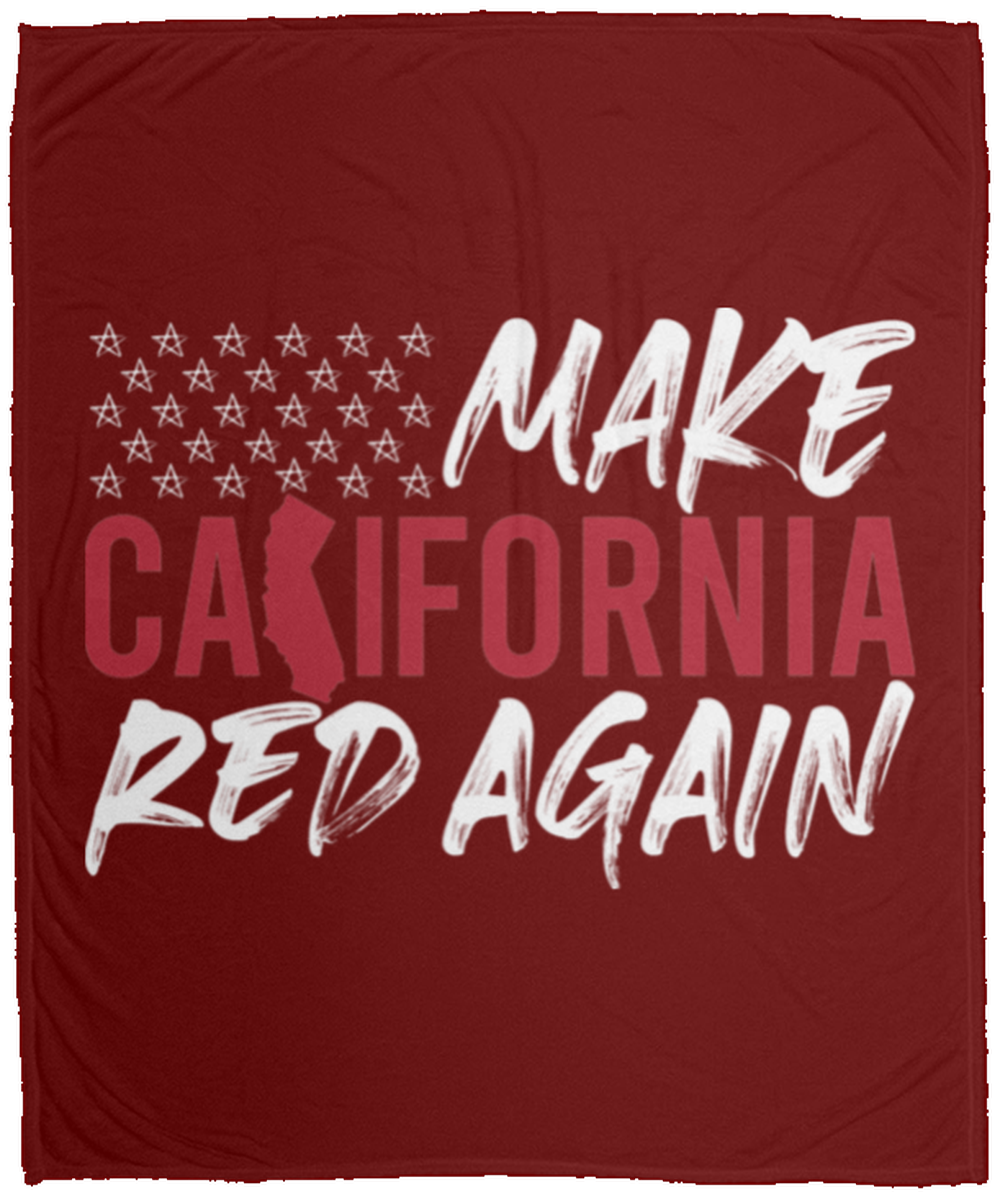 Make California Red Again American Flag Fleece Blanket - 50x60