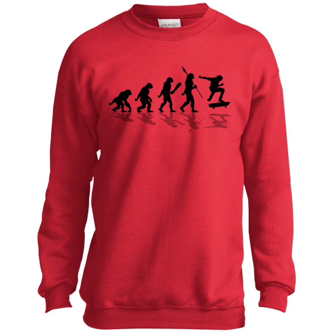 Evolution of Skateboarding Skateboarder Youth Crewneck Sweatshirt