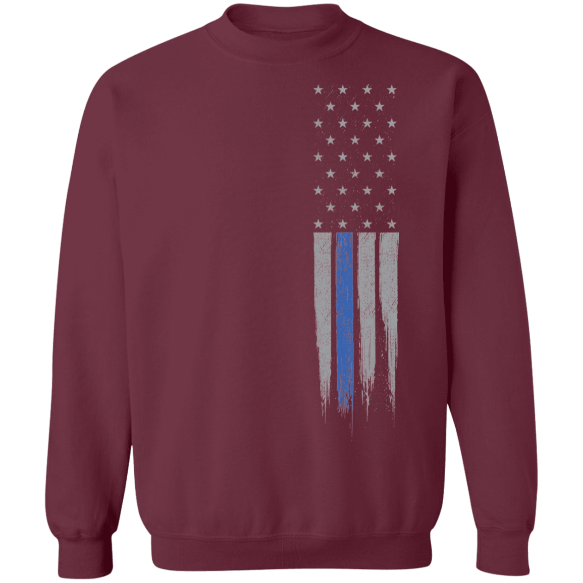 Police Officer Thin Blue Line American Flag Crewneck Sweatshirt