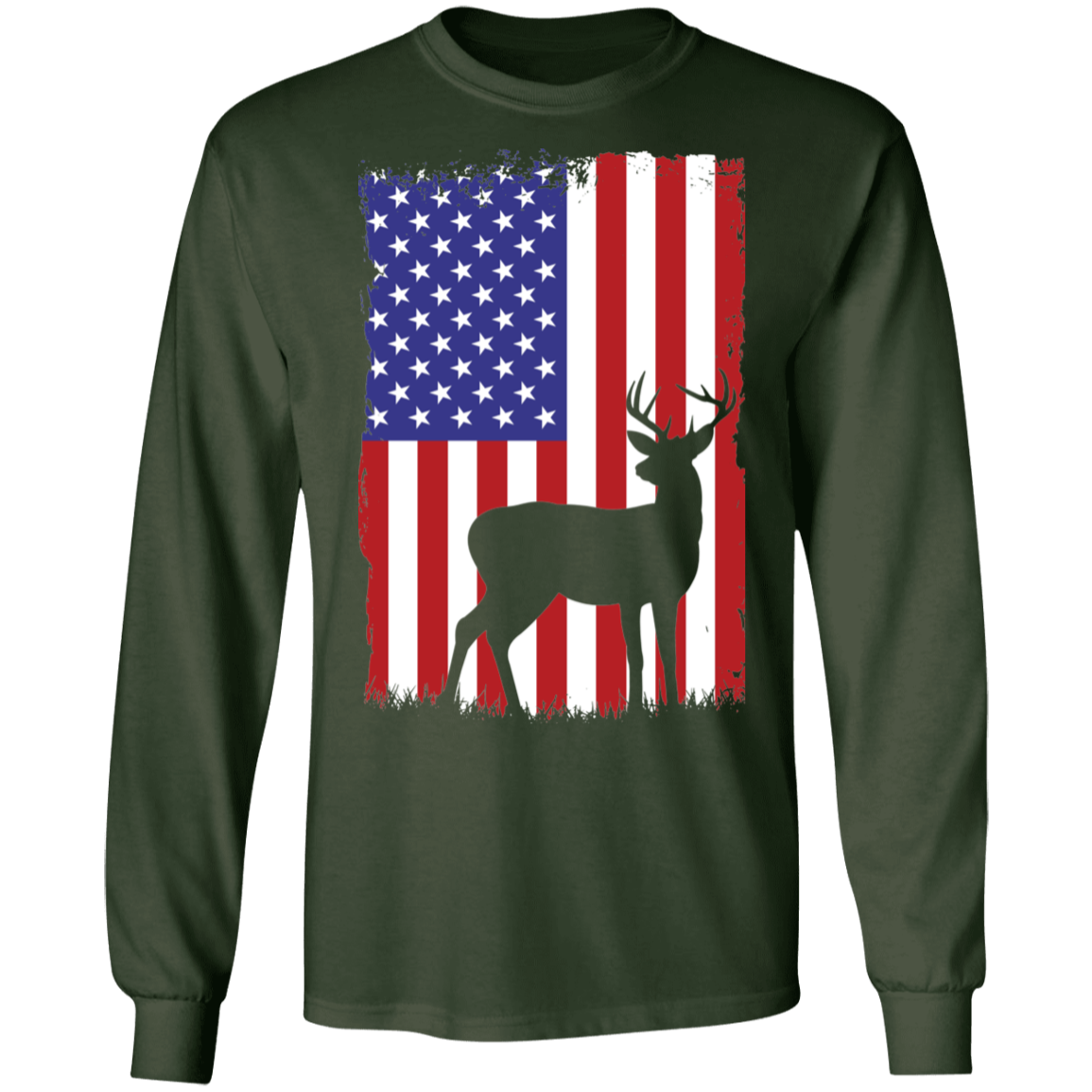 American Flag Hunting Hunter Long Sleeve T-Shirt