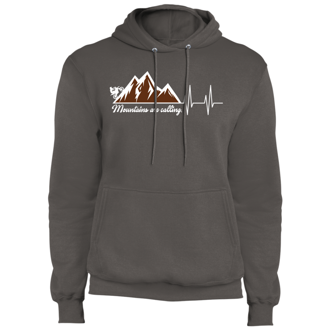 Mountains Are Calling Dirt Bike Heart Beat Pullover Hoodie