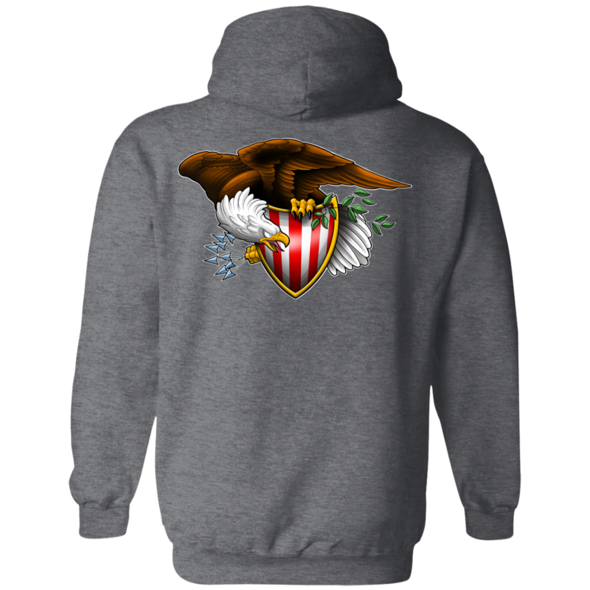 Patriot American Bald Eagle Double Sided Pullover Hoodie