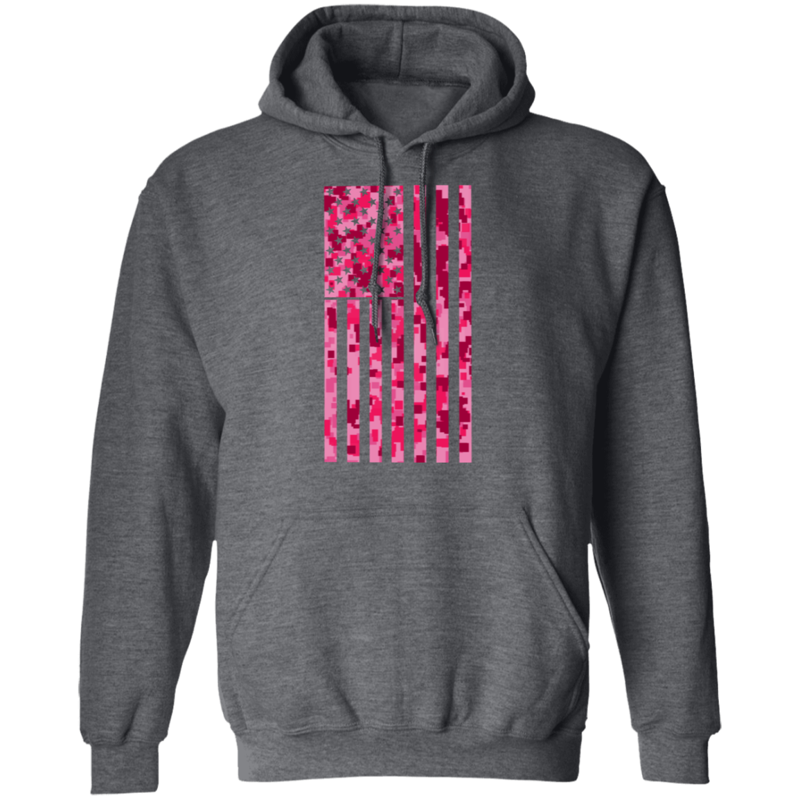 Pink American Flag Pullover Hoodie