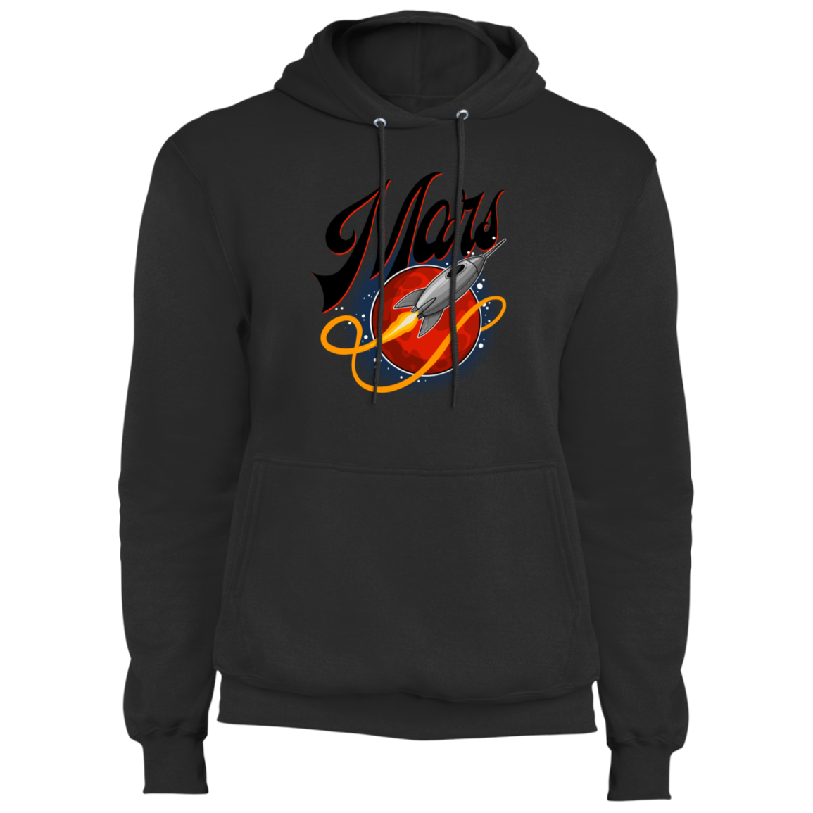 Men's Space Mars Space Ship Old Style Fleece Pullover Hoodie