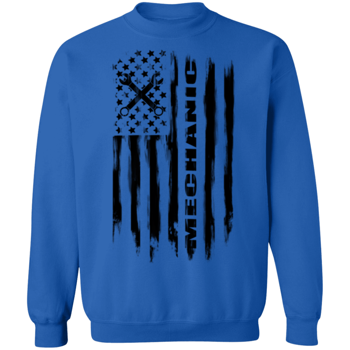 Mechanic Automotive Repair Enthusiast American Flag Crewneck Sweatshirt