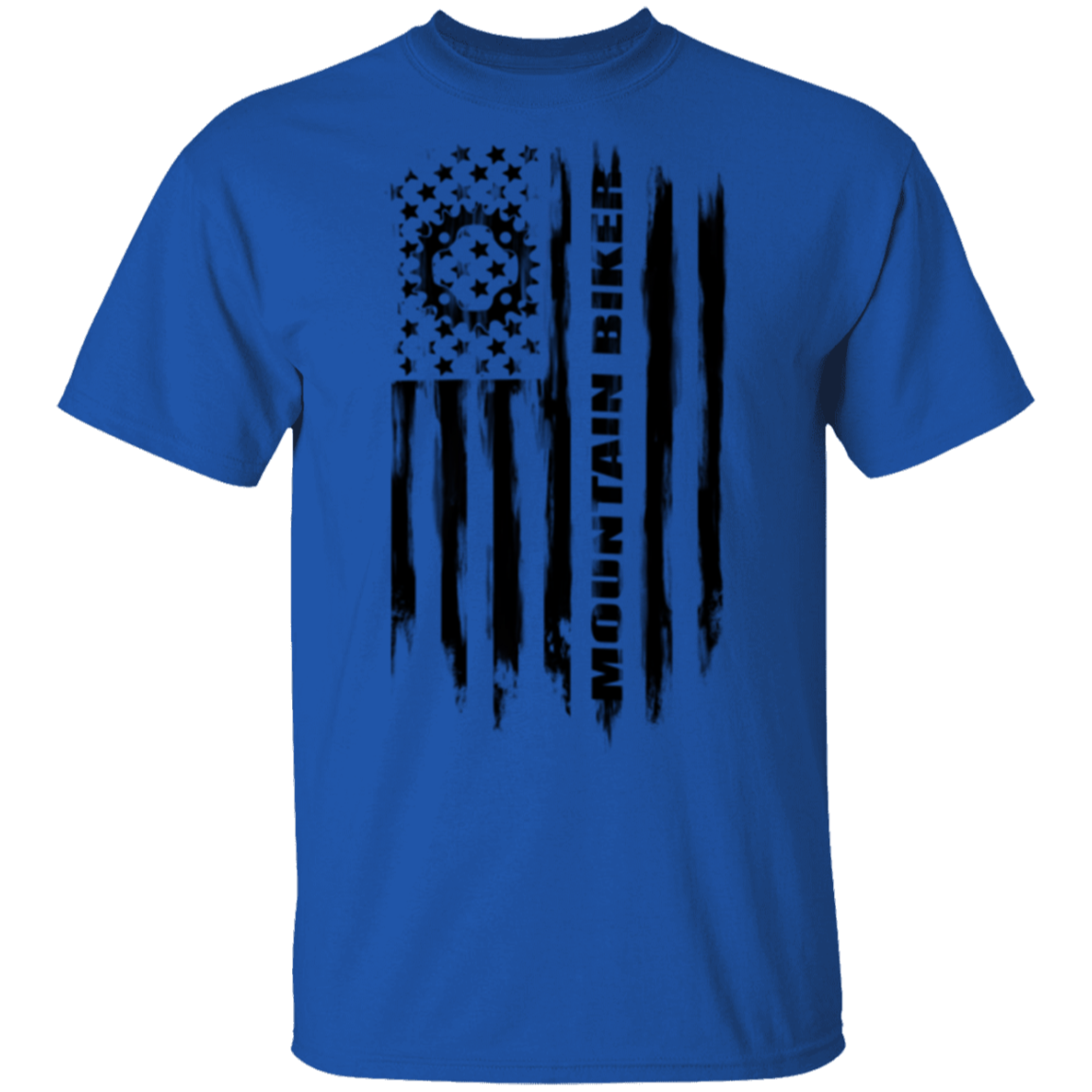 Mountain Biker Biking Cyclist American Flag T-Shirt