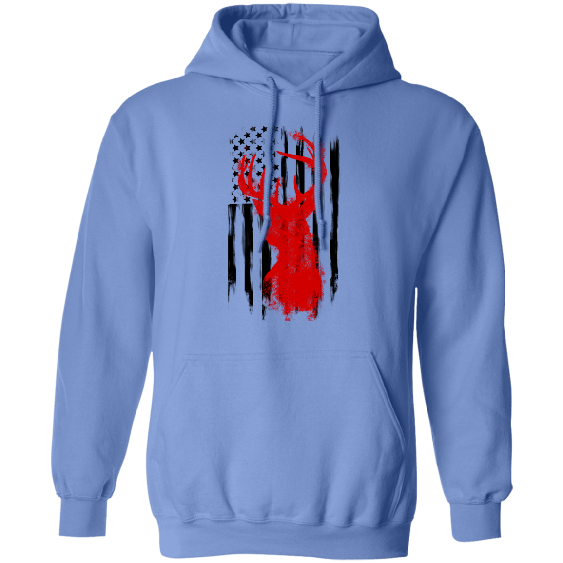 American Flag Hunting Deer Pullover Hoodie