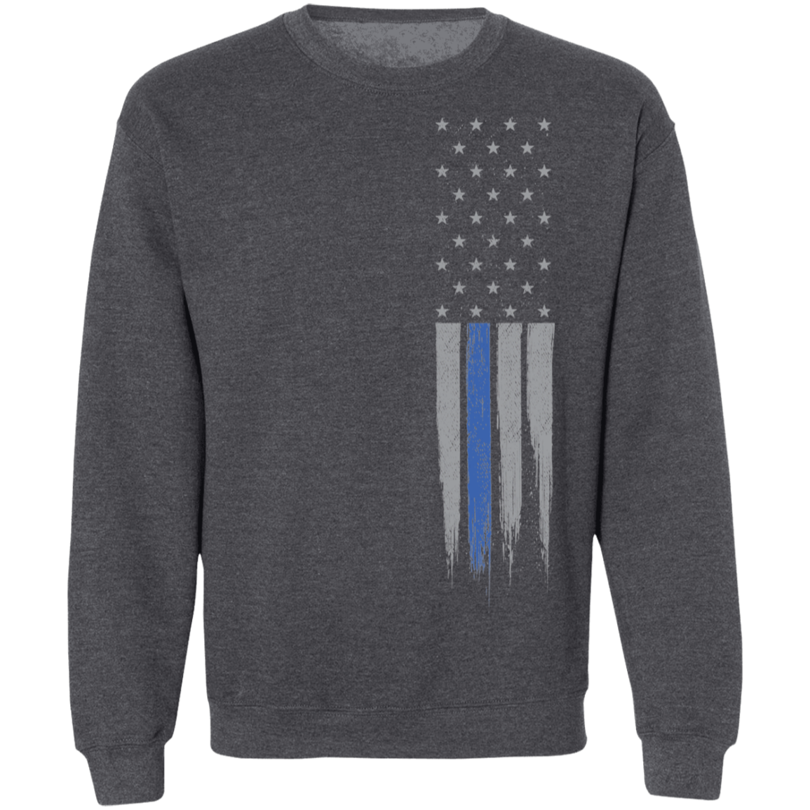 Police Officer Thin Blue Line American Flag Crewneck Sweatshirt