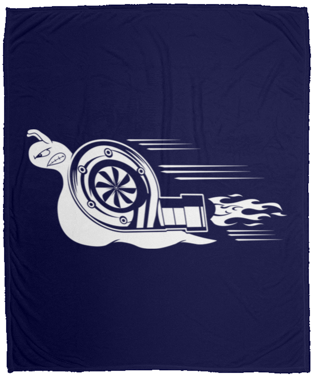 Turbo Snail Boosted Racing Automotive Fleece Blanket - 50x60