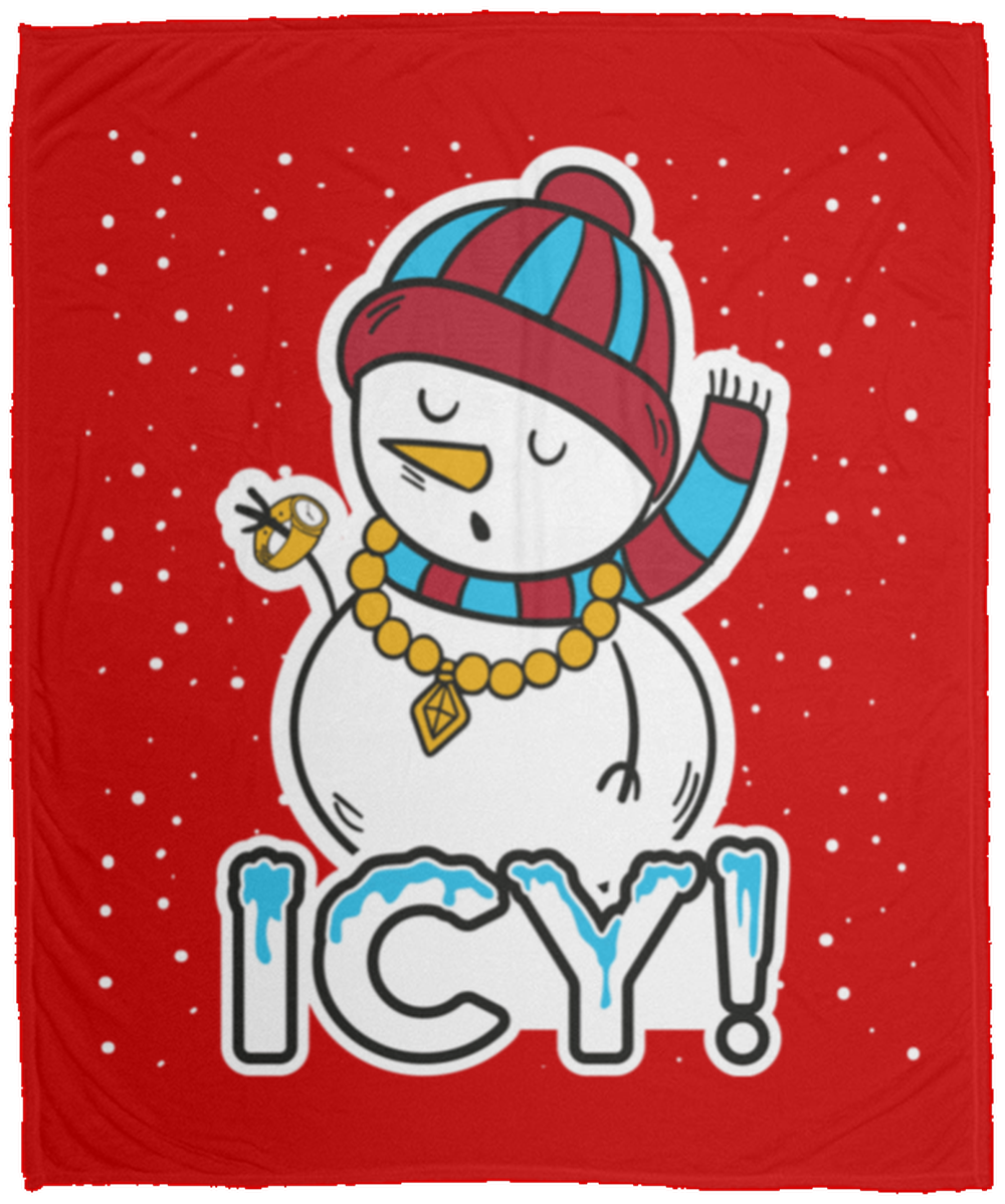 Icy! Bling Snowman Christmas Fleece Blanket - 50x60