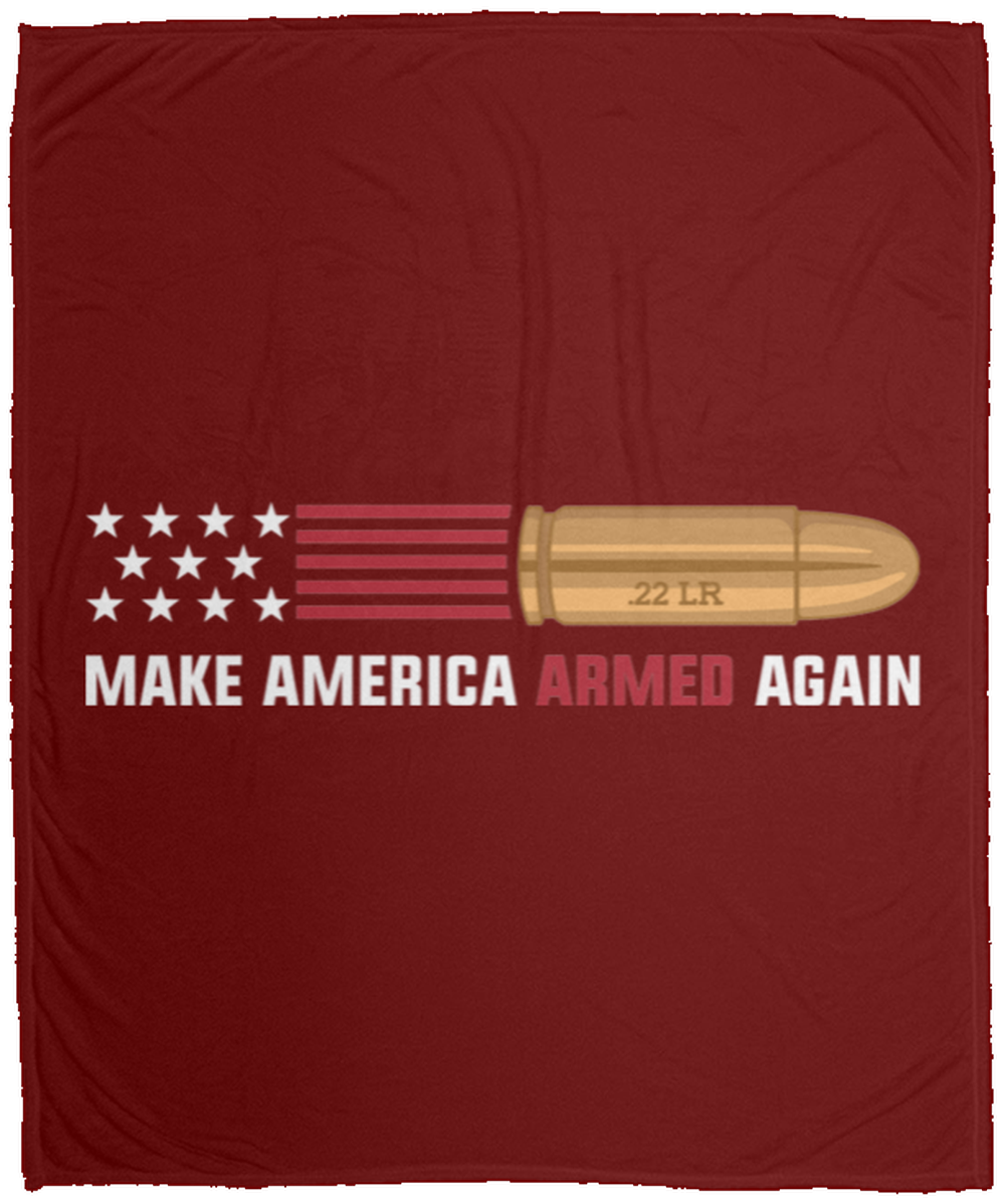 .22 LR Make American Armed Again Bullet Flag Fleece Blanket - 50x60