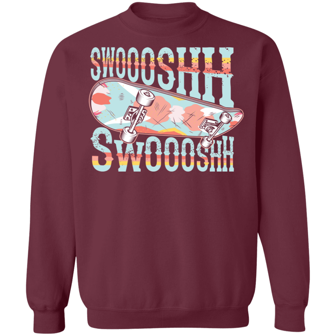 Swoosh Swoosh Skateboarding Skateboarder Crewneck Sweatshirt