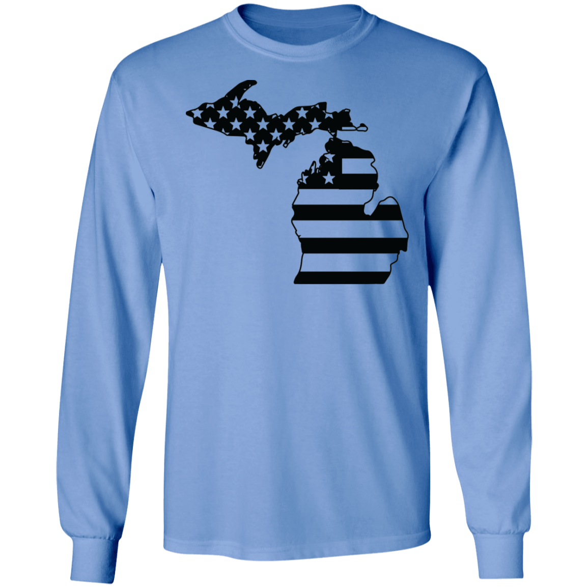 Michigan American Flag State Long Sleeve T-Shirt