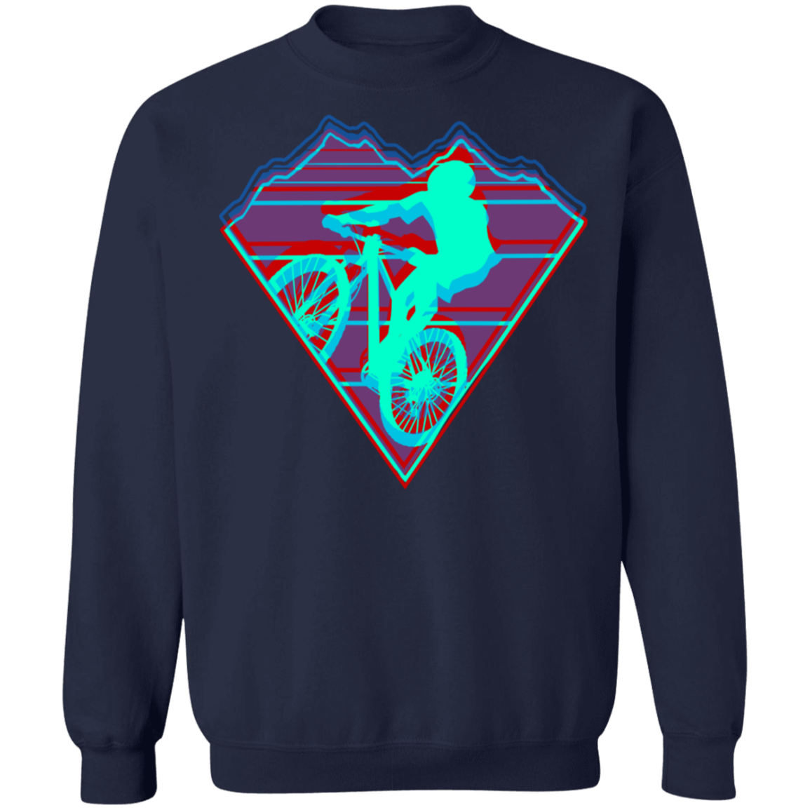 Retro Mountain Biker Crewneck Sweatshirt