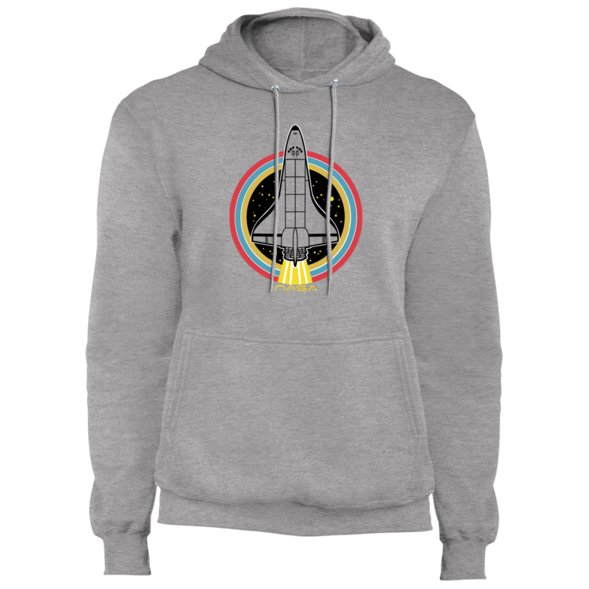 Men's Retro Space Ship Fleece Pullover Hoodie
