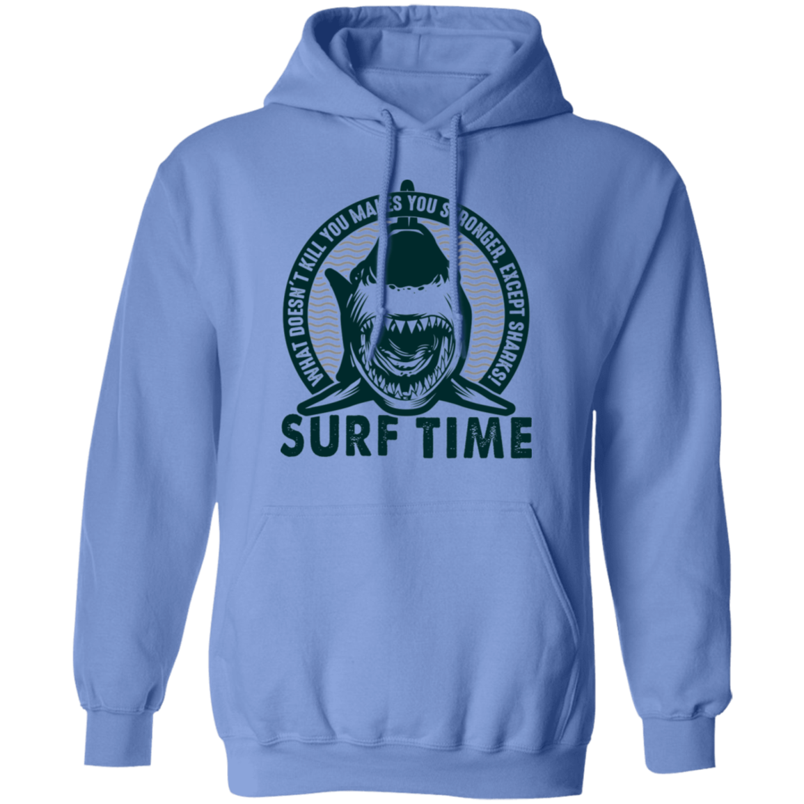 Surf Time Surfing Funny Shark Pullover Hoodie