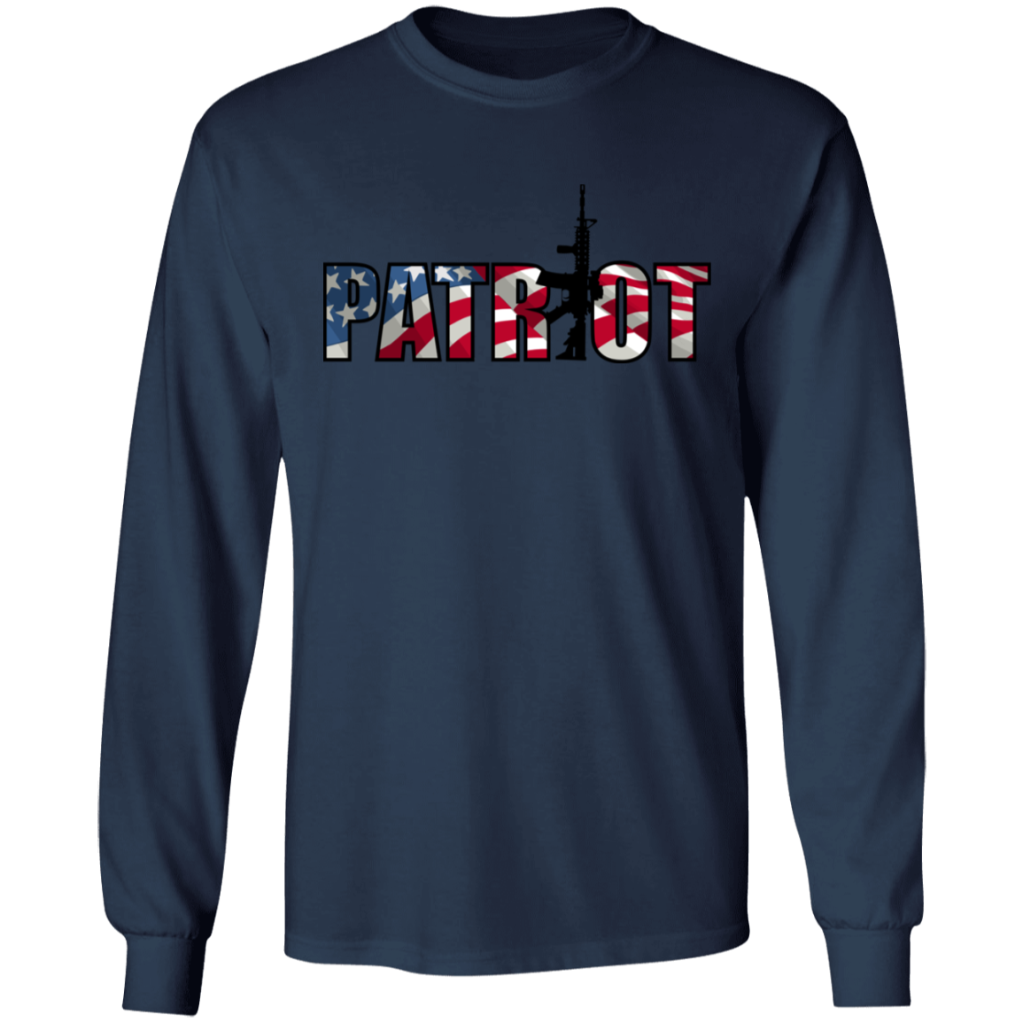 Patriot American Flag Defense Long Sleeve T-Shirt