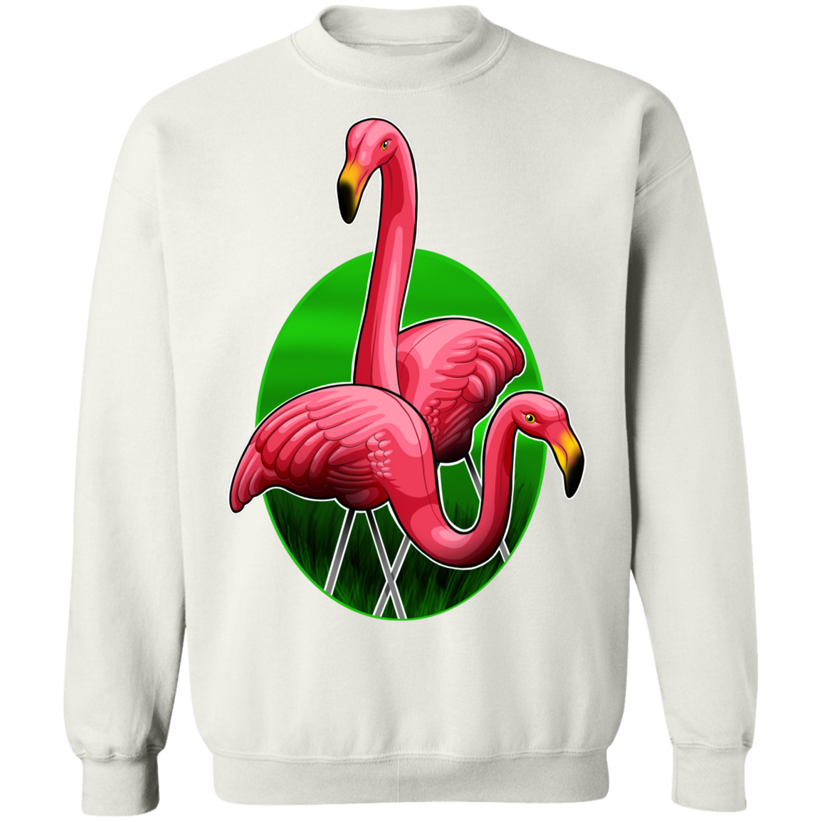 Flamingos Hanging Out Crewneck Pullover Sweatshirt