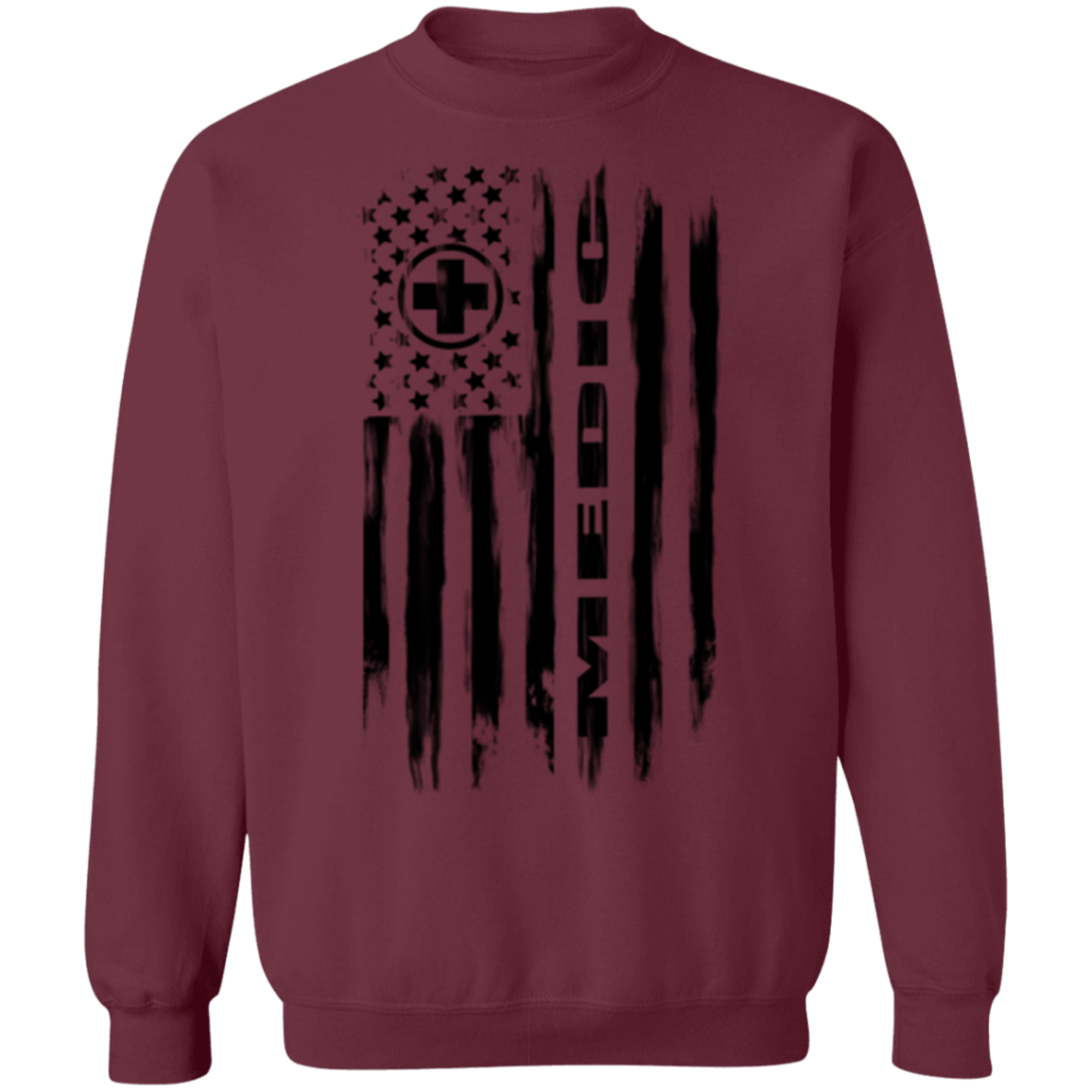 Medic Ambulance Nurse Hospital American Flag Crewneck Sweatshirt