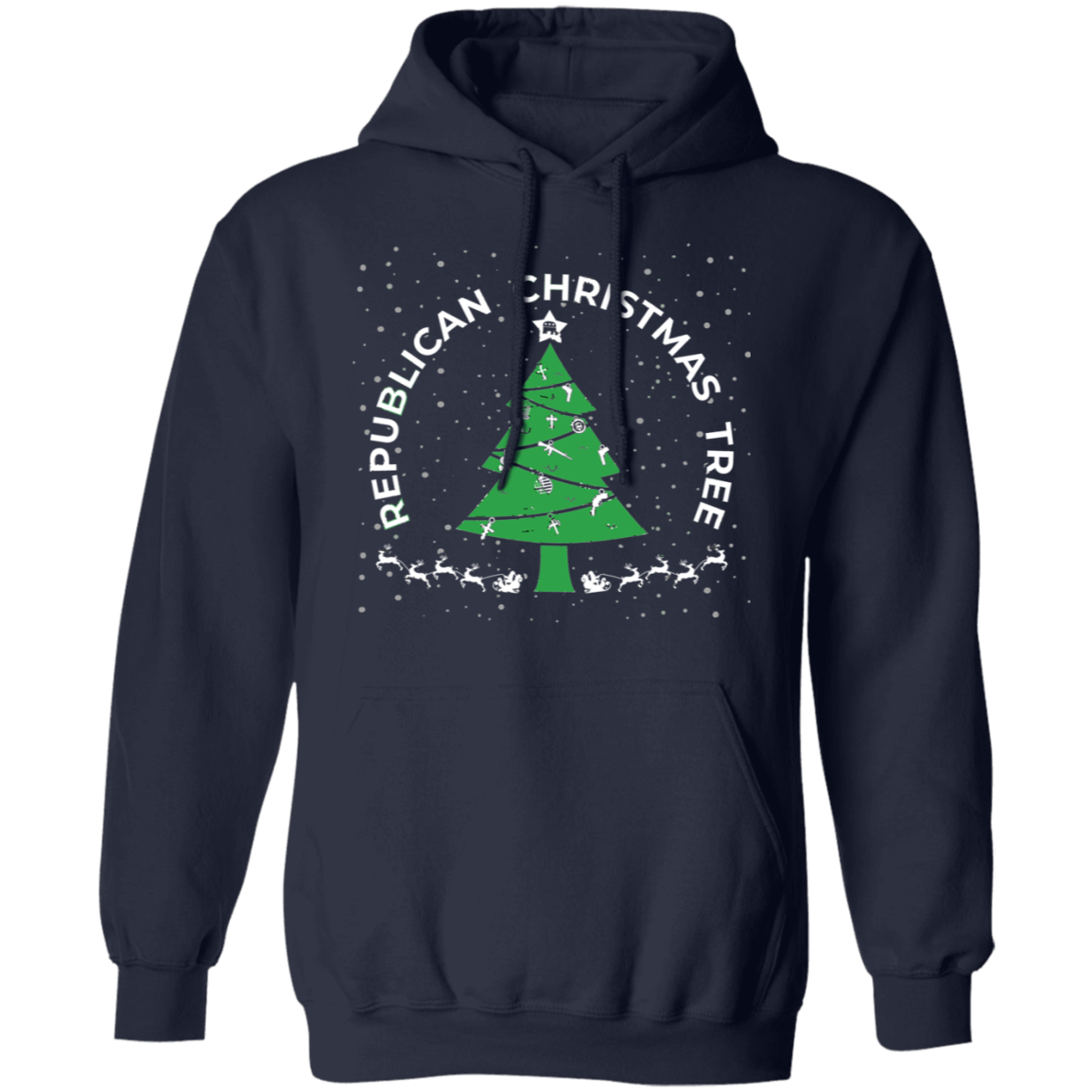 Republican Christmas Tree Ugly Christmas Pullover Hoodie