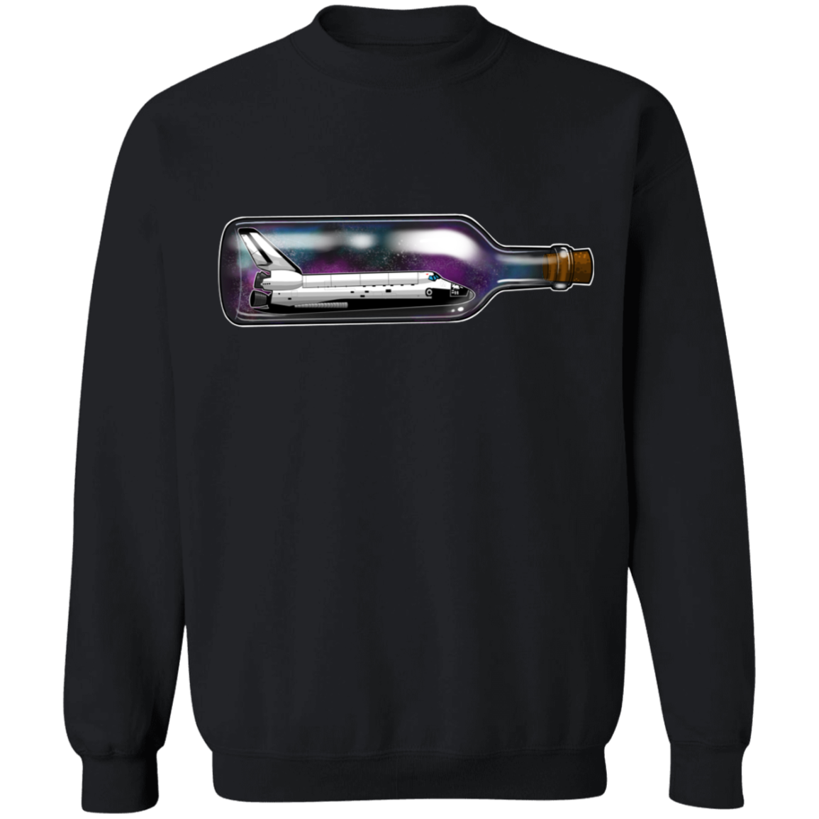 Spacecraft in a Bottle Spaceship Crewneck Pullover Sweatshirt