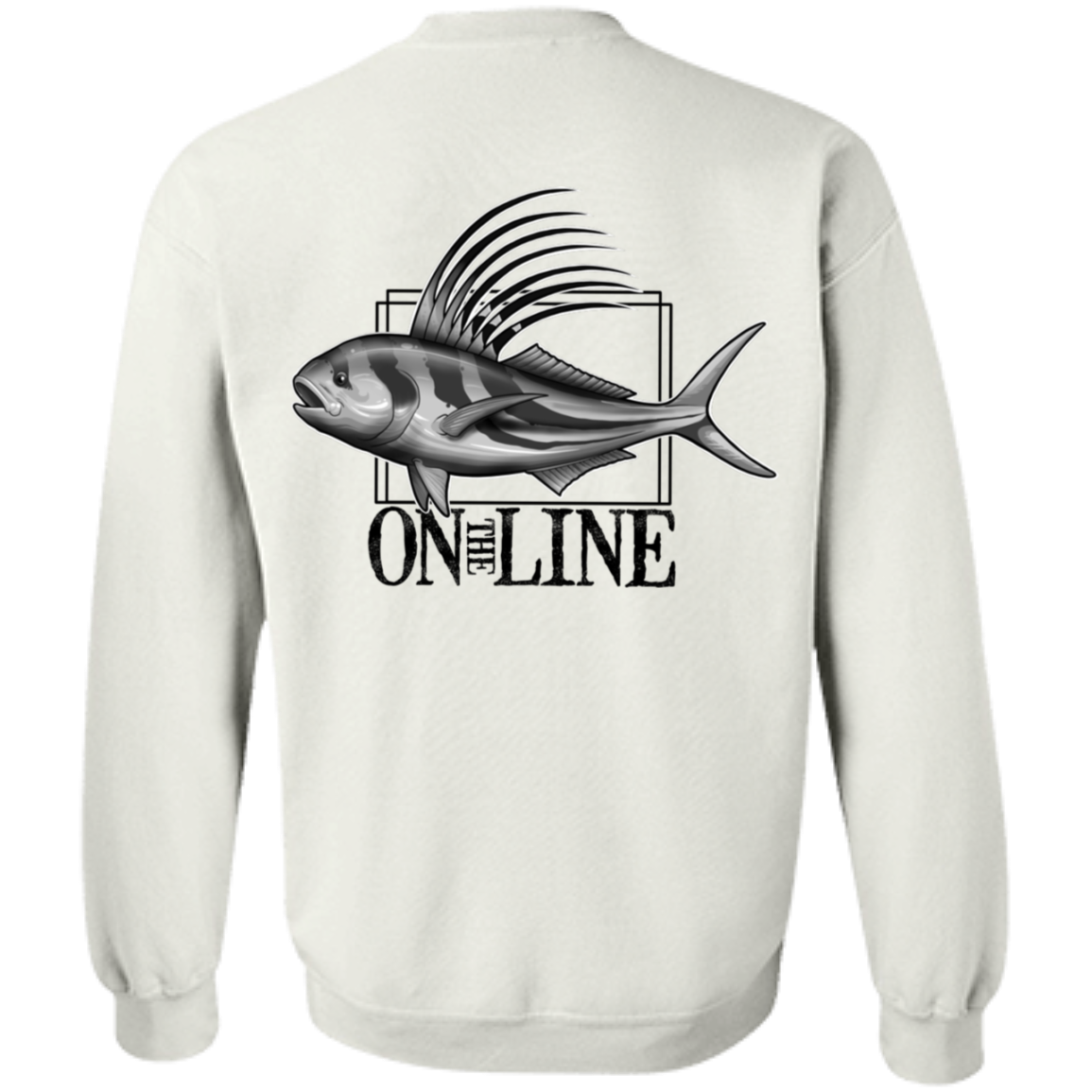 Rooster Fish On The Line Saltwater Double Sided Crewneck Sweatshirt