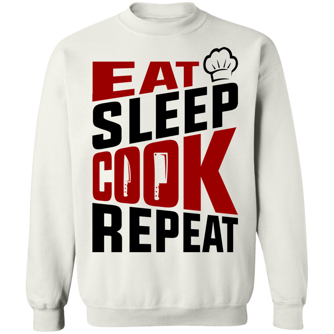 Eat Sleep Cook Repeat Chef Crewneck Sweatshirt