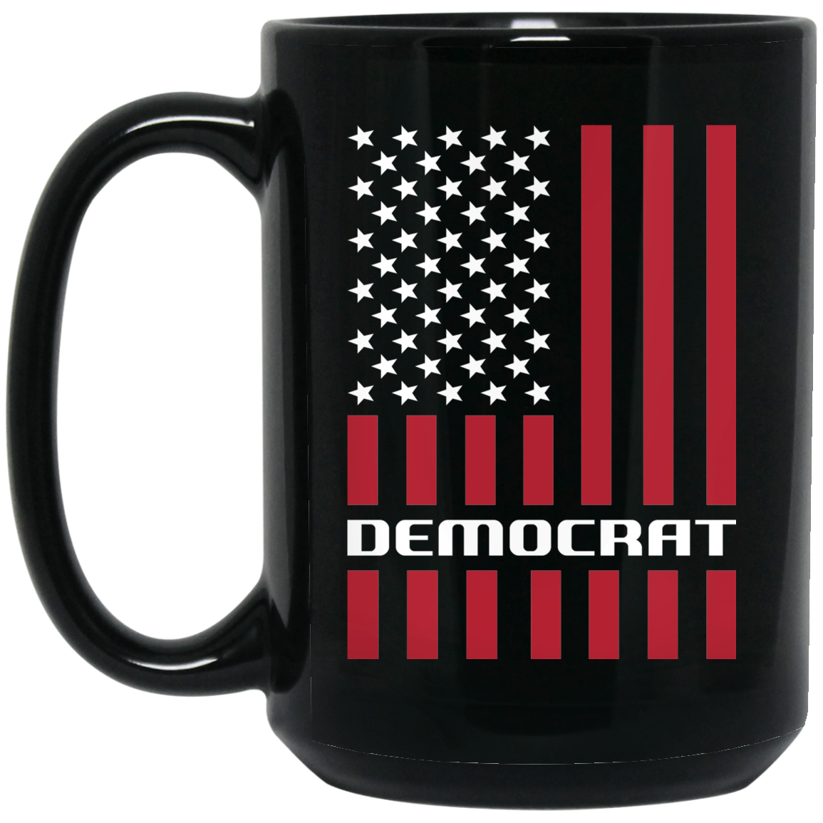 Wheel Spin Addict 15 oz Mug, Democrat American Flag Black Mug