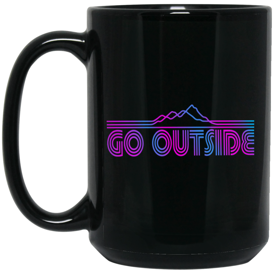 Go Outside 15 oz. Black Coffee Mug
