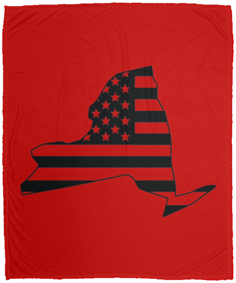 New York American Flag State Fleece Blanket - 50x60