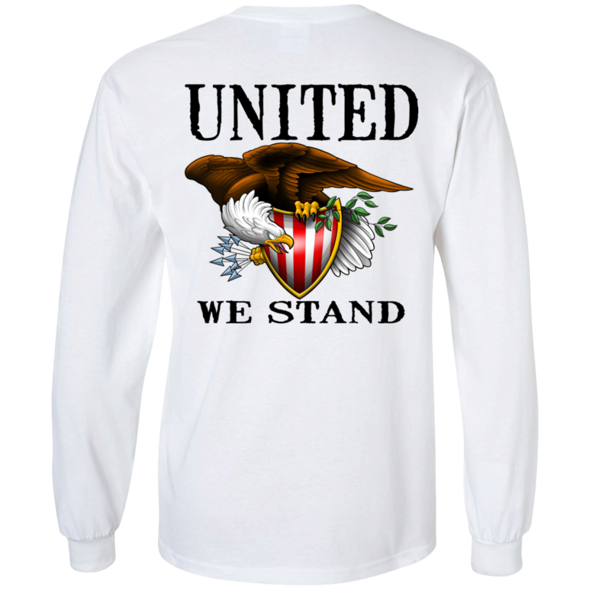 1776 American Bald Eagle United We Stand Double Sided Long Sleeve T-Shirt