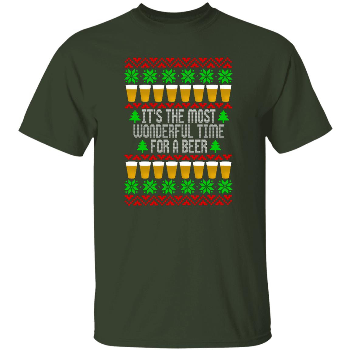 It's The Most Wonderful Time For A Beer Funny Christmas T-Shirt