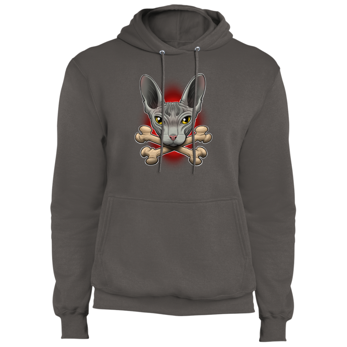 Hairless Cat Crossbones Pullover Hoodie