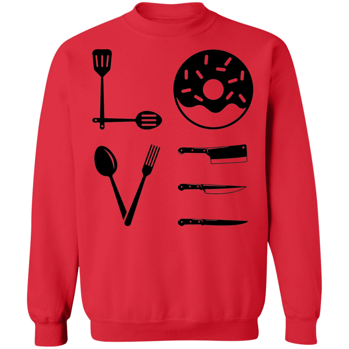 Love Food Cooking Chef Crewneck Sweatshirt