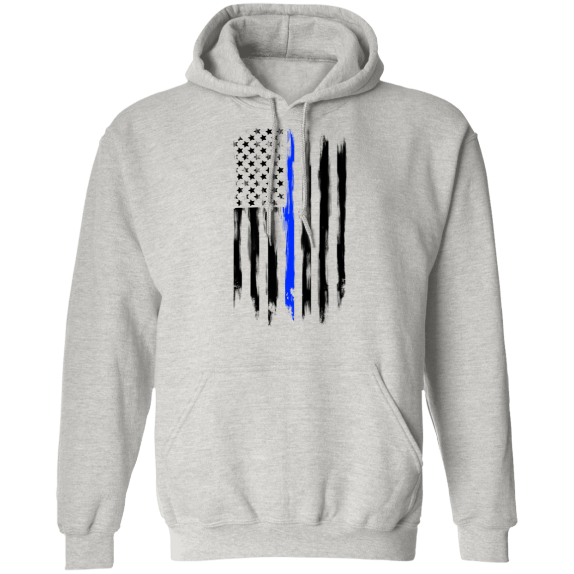 Law Enforcement Thin Blue Line American Flag Pullover Hoodie