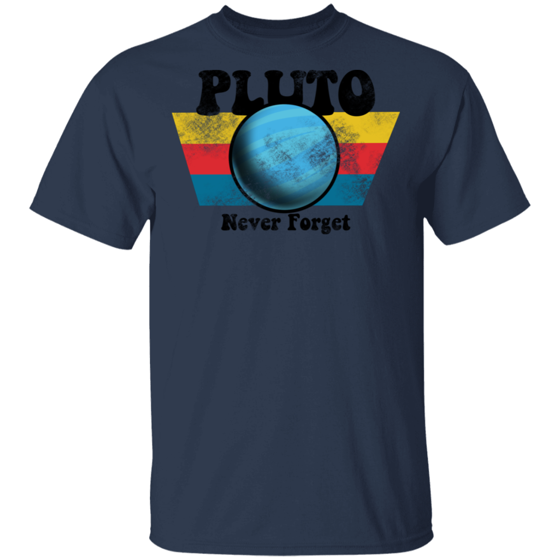 Men's Space Planet Pluto Vintage 80s T-Shirt