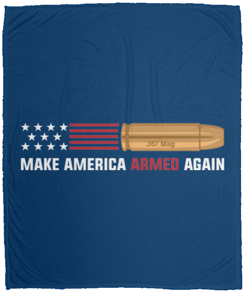 .357 Make American Armed Again Bullet Flag Fleece Blanket - 50x60
