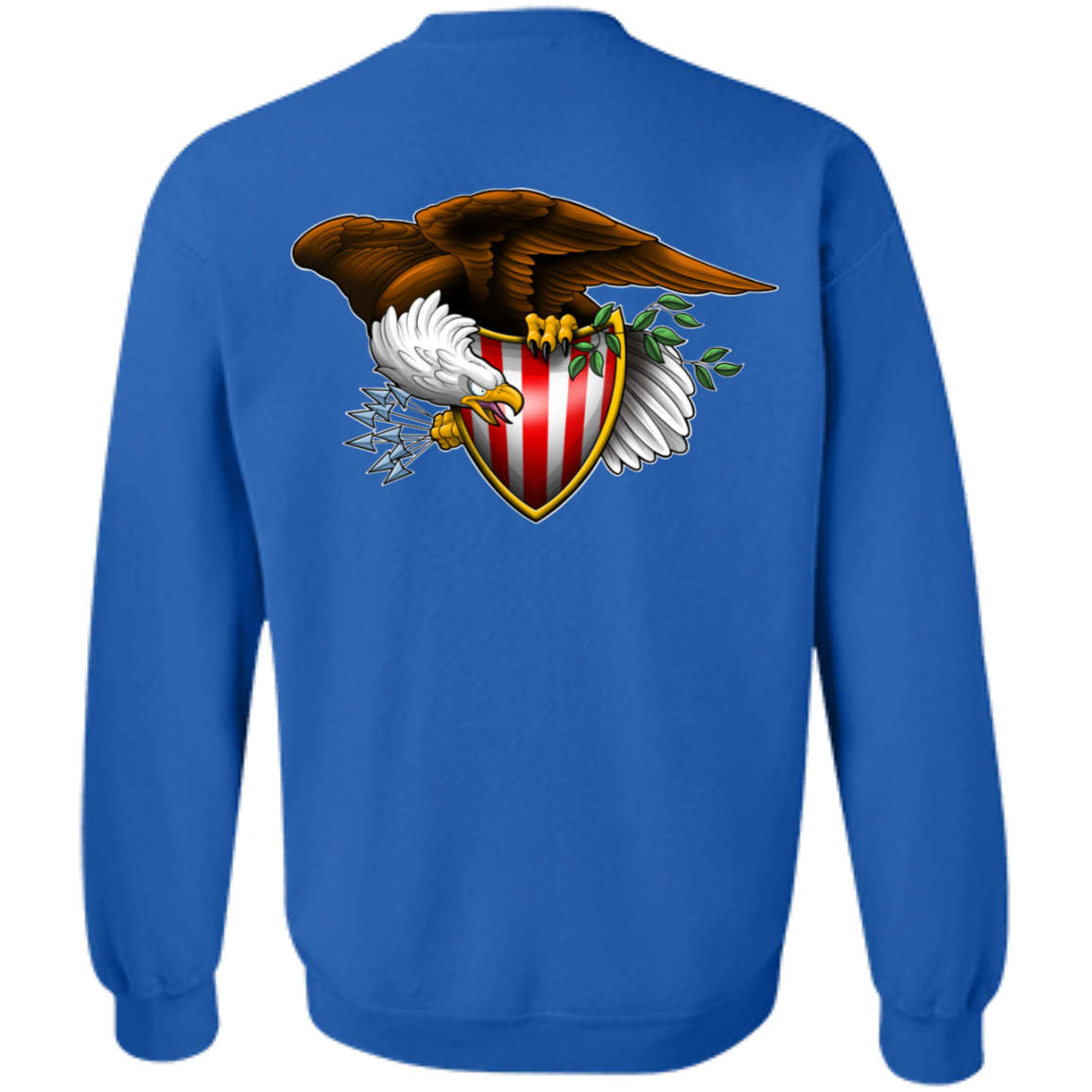 Patriot American Bald Eagle Double Sided Crewneck Sweatshirt