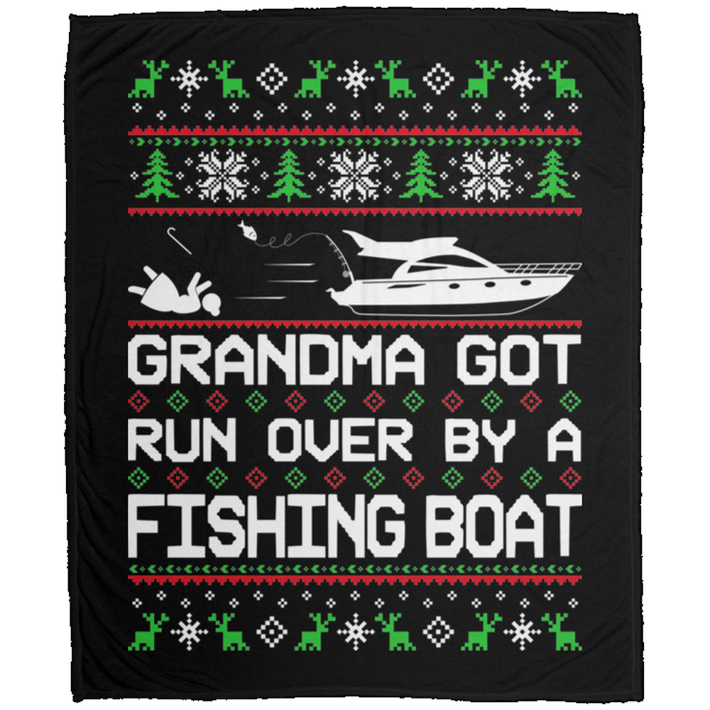 Wheel Spin Addict Christmas Fishing Boat Fleece Blanket - 50x60