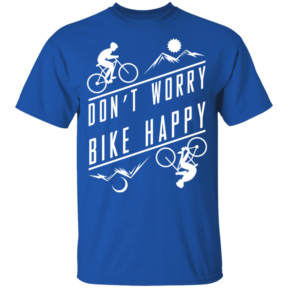 Don't Worry Bike Happy Mountain Biking Youth T-Shirt