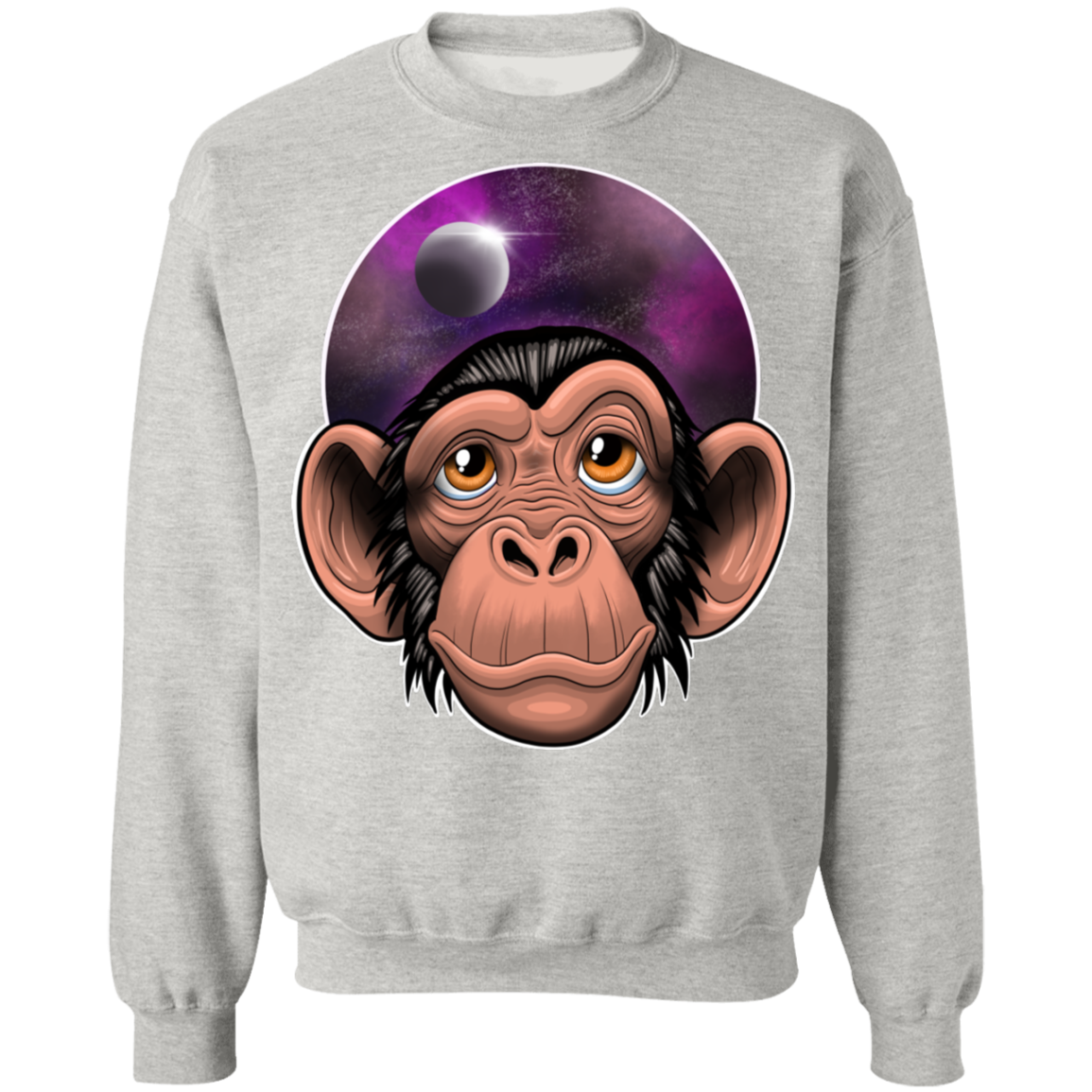 Space Chimp Astronaut Crewneck Pullover Sweatshirt