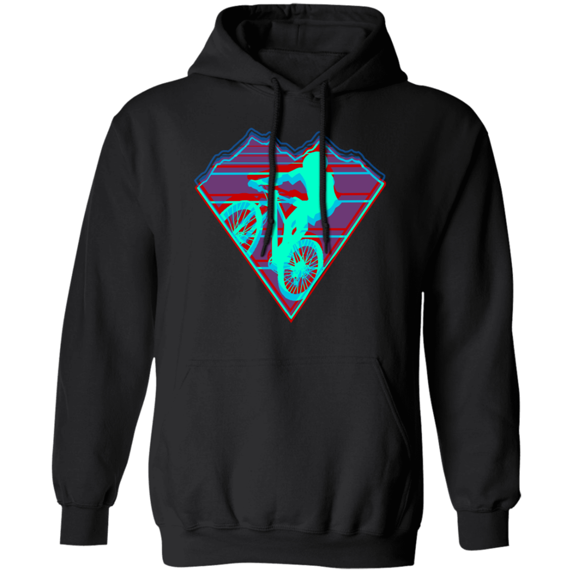 Retro Mountain Biker Pullover Hoodie