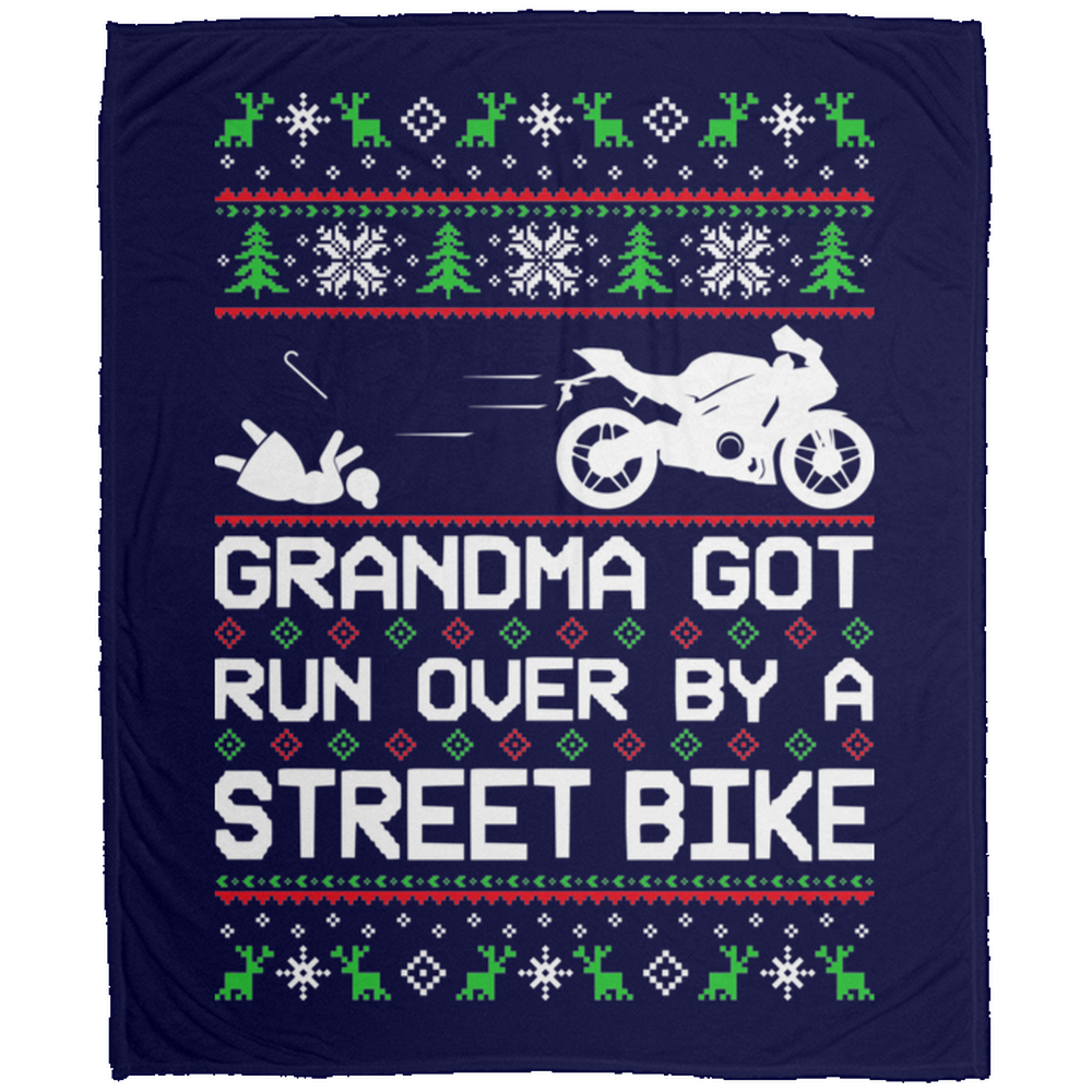 Wheel Spin Addict Christmas Motorcycle Street Bike Fleece Blanket - 50x60