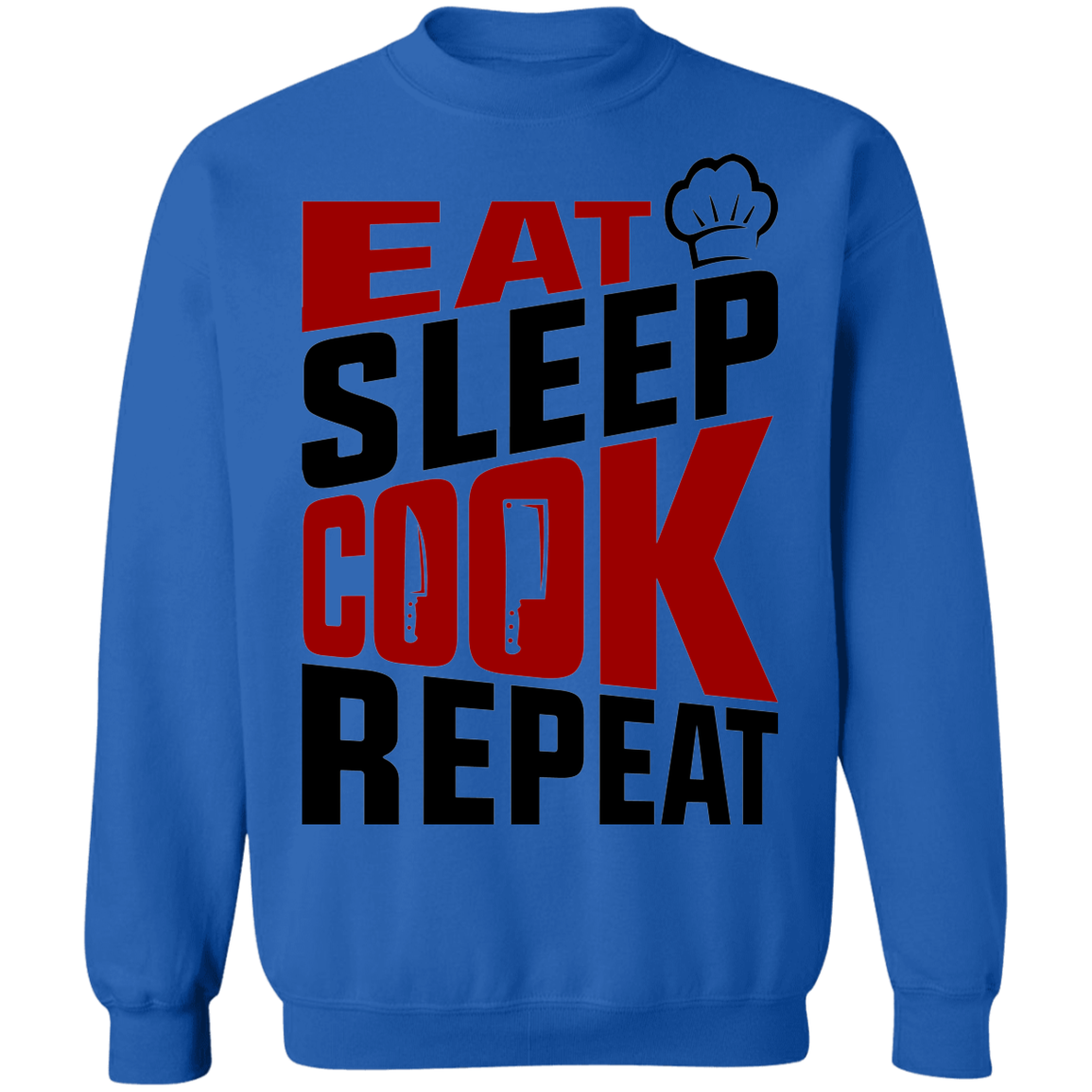 Eat Sleep Cook Repeat Chef Crewneck Sweatshirt